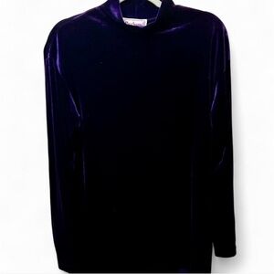 Bechamel Alt Vintage 90s Long Sleeve Deep Purple Velvet Top Made in USA